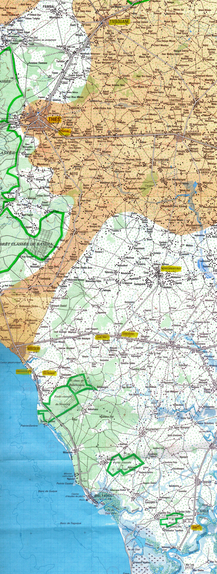 Karte der Region Mbour in Senegal